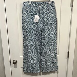 Polygram Patterned Blue Women's Wide Leg Boutique Jeans